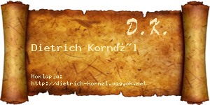 Dietrich Kornél névjegykártya
