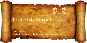 Dietrich Kornél névjegykártya